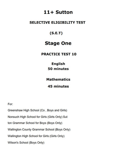 Sutton grammar schools - sutton, 11+