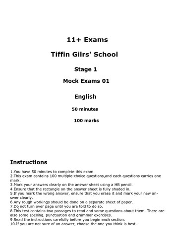 Tiffin gilrs school exams - school,