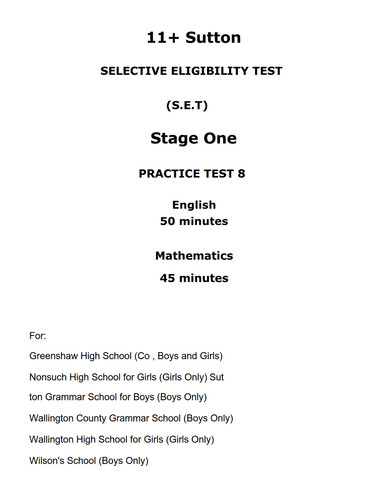 Sutton grammar schools - grammar, 11+