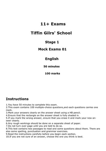Tiffin gilrs school exams - tiffin,
