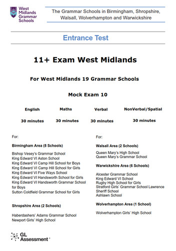 West midlands grammar schools - west,