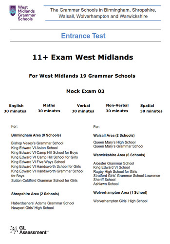 West midlands grammar schools - west,