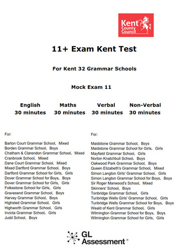 Kent grammar schools exam - kent,