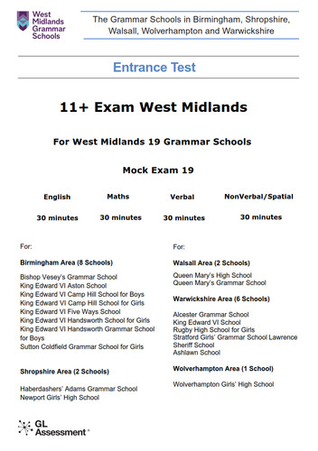 West midlands grammar schools - west,