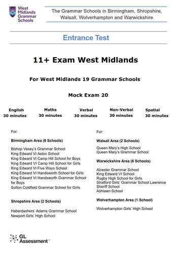 West midlands grammar schools - west,