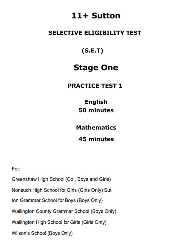 Sutton grammar schools - grammar, 11+