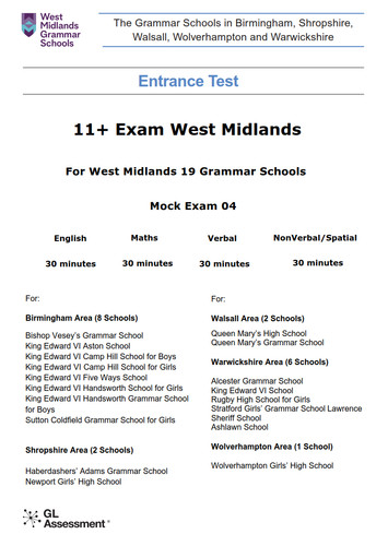 West midlands grammar schools - midlands,